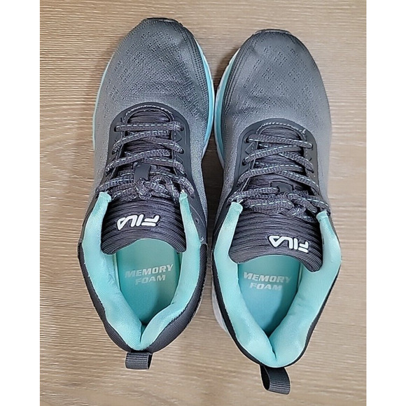Fila Women's Memory Foam Athletic Running Shoes Grey Mint Size 6 - Picture 8 of 12